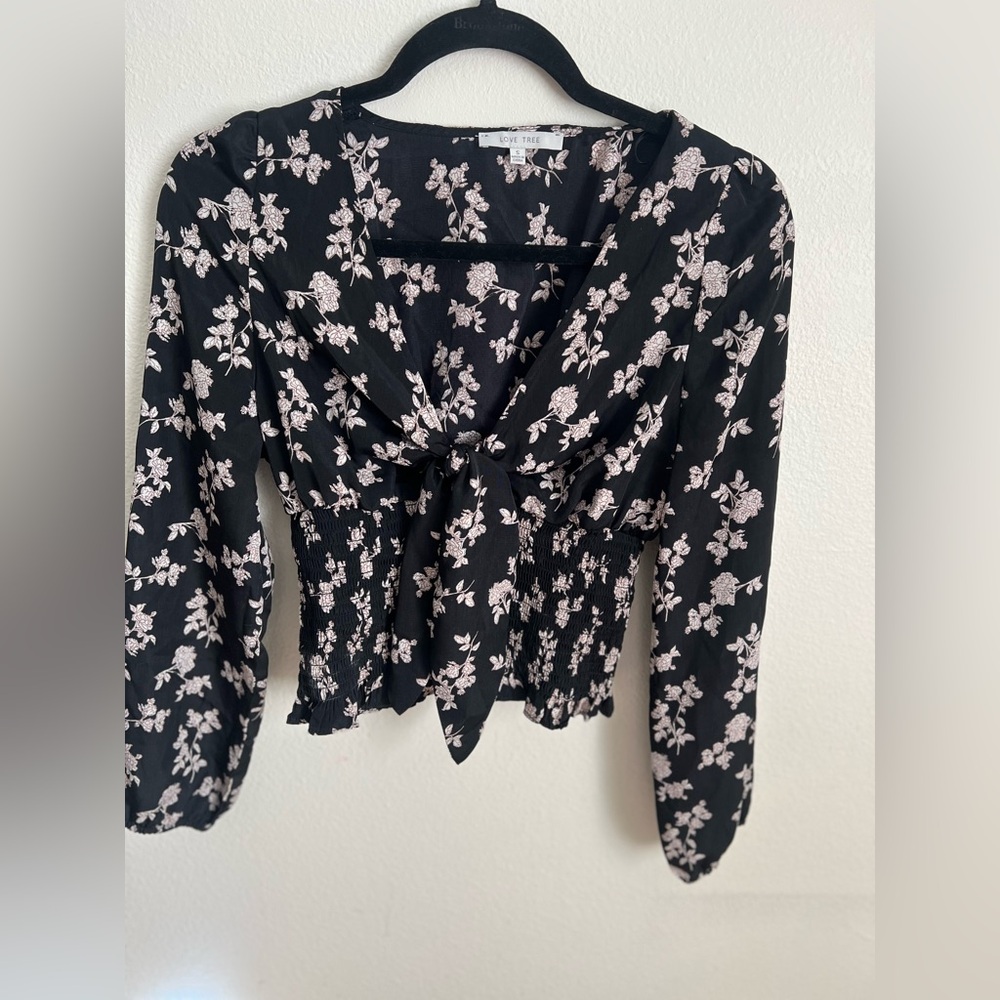 Floral Black Women's Top